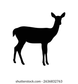 Deer silhouette, deer in jungle silhouette