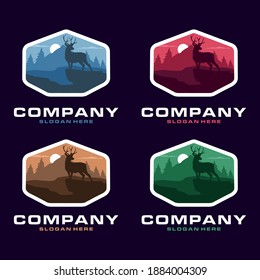 Deer silhouette logo design template