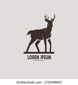 Deer silhouette logo design vector illustration