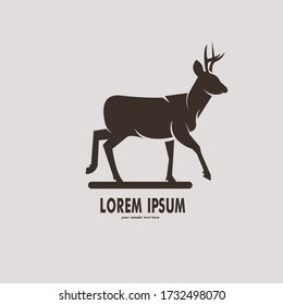 Ilustración vectorial del logotipo de la silueta del ciervo