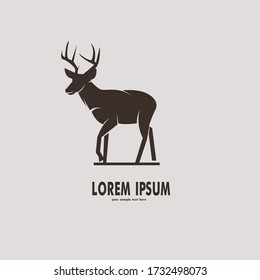 Ilustración vectorial del logotipo de la silueta del ciervo