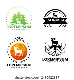 deer silhouette logo design vector