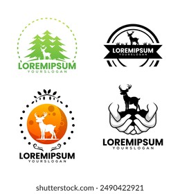 deer silhouette logo design vector