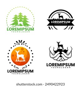 deer silhouette logo design vector