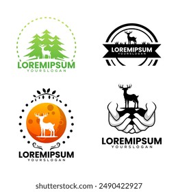 deer silhouette logo design vector