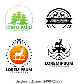 deer silhouette logo design vector