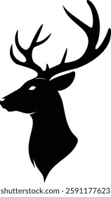 Deer Silhouette Logo Design, vector 