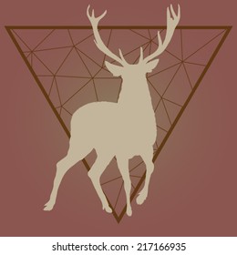 Deer silhouette logo, hand drawn,vector illustration