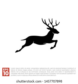 Deer silhouette logo vector template