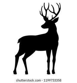 Deer Silhouette on White Background