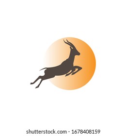 Deer Silhouette on White Background