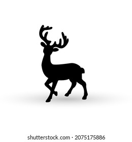Deer silhouette on a white background. Vector illustration