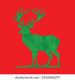 Deer Silhouette Polygonal Vector Illustration
