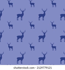 deer silhouette seamless pattern free vector