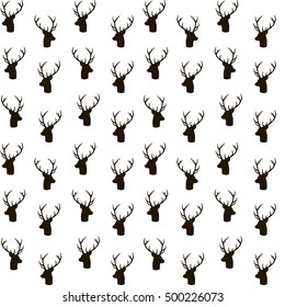  deer silhouette seamless pattern, merry xmas design