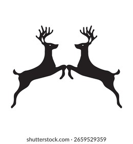 Hirsch Silhouette Set Vektorgrafik, schwarzes Hirsch Silhouette Symbol Bundle eps10	