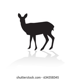 deer silhouette with shadow, use for logo or another purpose.