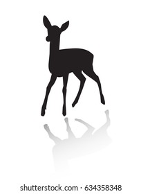 deer silhouette with shadow, use for logo or another purpose.