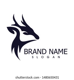 Deer silhouette simple line art template vector design concept minimalist