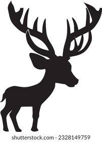 Deer Silhouette Vector Art Icons.