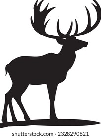 Deer Silhouette Vector Art Icons.