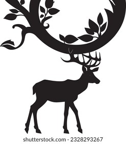 Deer Silhouette Vector Art Icons.