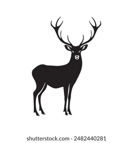 Deer silhouette vector art illustration eps