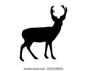 Silueta de ciervo arte vectorial fondo blanco