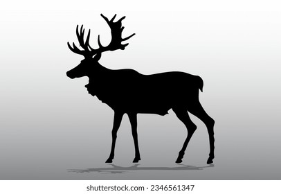 deer silhouette vector black and white illustrations 