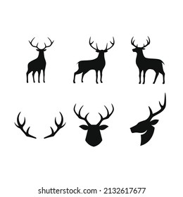 deer silhouette vector design for logo icon