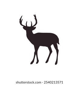 Diseño de Vector de silueta de ciervo con un fondo blanco