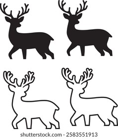 deer silhouette vector design with a white background