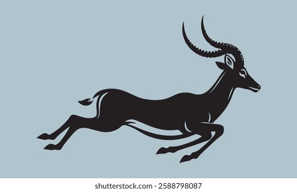deer silhouette vector Graceful Antelope Silhouette  Vector Black Art (2)