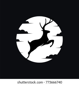 Deer silhouette vector and icon design