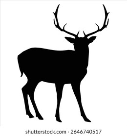 Hirschsilhouette, Vektorgrafik