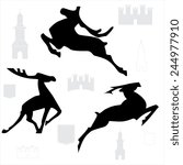 deer silhouette. vector illustration