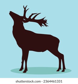 Deer silhouette vector. Deer vector illustration.