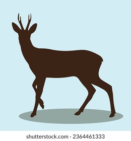 Deer silhouette vector. Deer vector illustration.