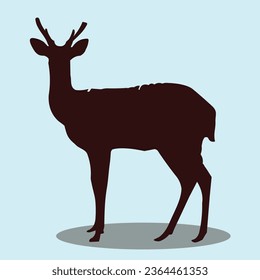 Deer silhouette vector. Deer vector illustration.