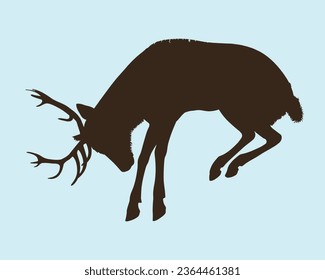 Deer silhouette vector. Deer vector illustration.