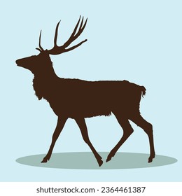 Vector de silueta de ciervo. Ilustración vectorial de ciervos.