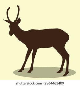 Deer silhouette vector. Deer vector illustration.