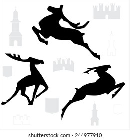 deer silhouette. vector illustration
