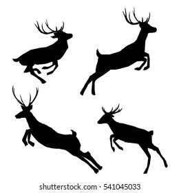 deer silhouette - vector illustration