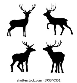 deer silhouette - vector illustration
