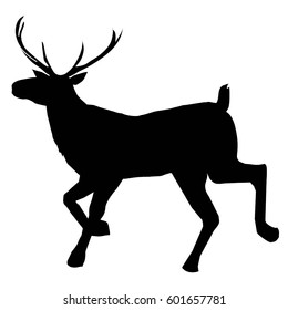 deer silhouette - vector illustration