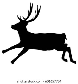 deer silhouette - vector illustration