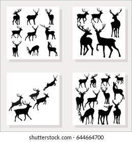 deer silhouette, vector illustration