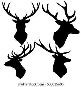 deer silhouette, vector, illustration