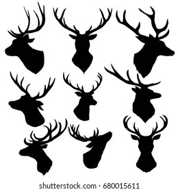 deer silhouette, vector, illustration